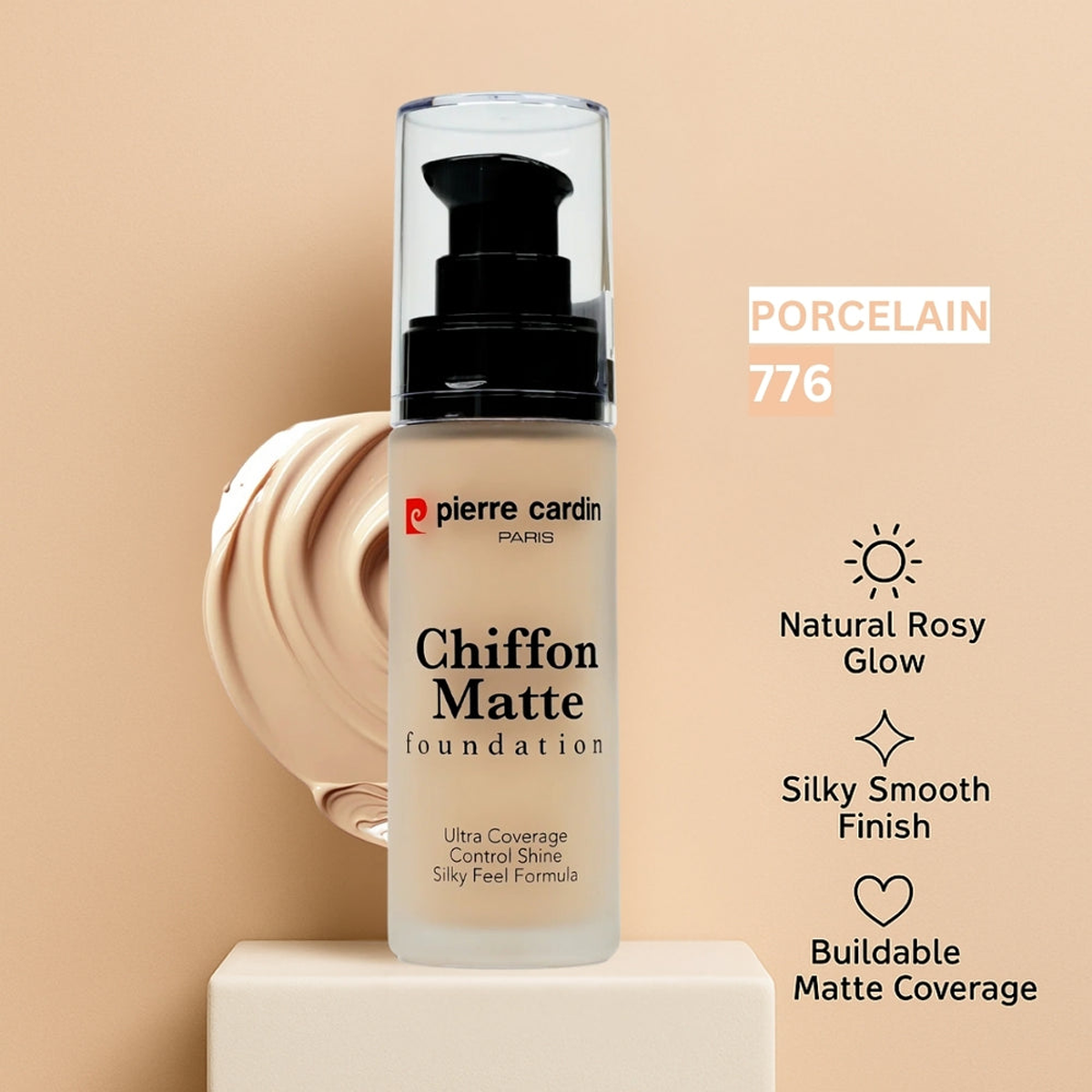PIERRE CARDIN - Chiffon Matte Foundation 776 PORCELAIN فاونديشن - كريم أساس سائل من بيير كاردان