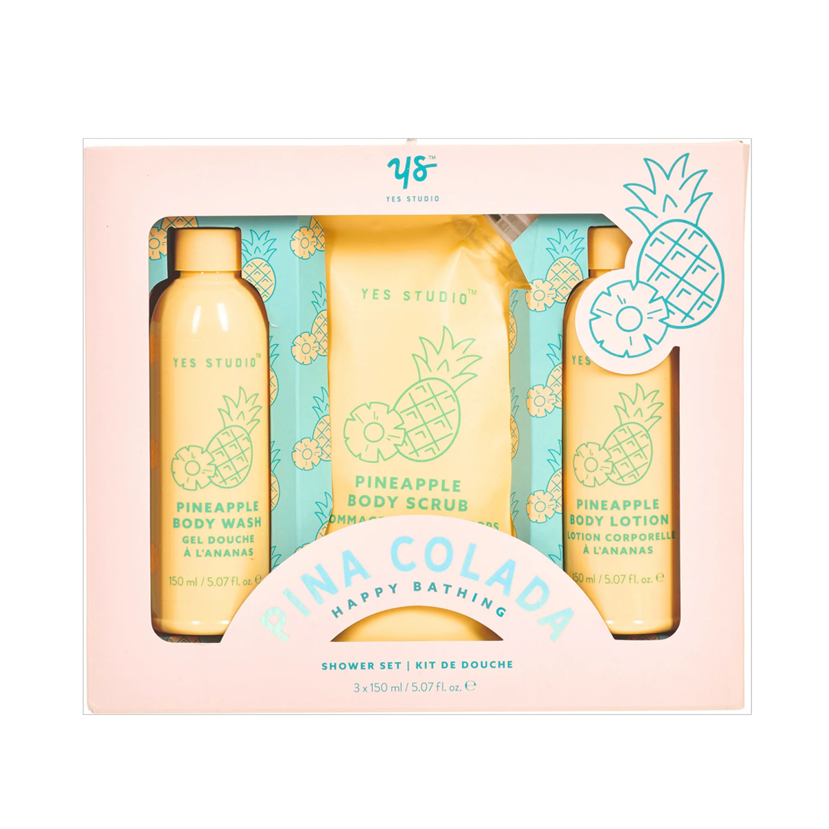 Yes Studio Pina Colada Happy Bathing مجموعة العناية 3 قطع