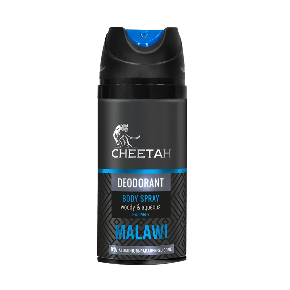 CHEETAH WOODY & AQUEOUS DEODORANT - MALAWI مزيل عرق رجالي (150مل)
