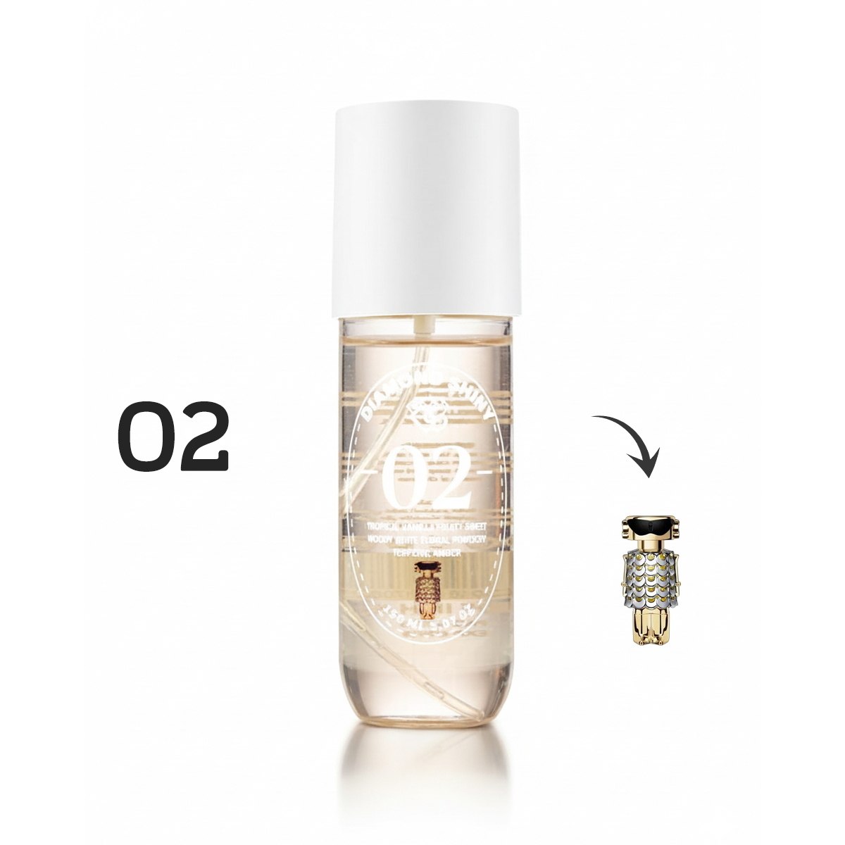 DIAMOND SHINY 02 سبلاش برائحة عطر باكو رابان فيم (ستاتي 150مل)