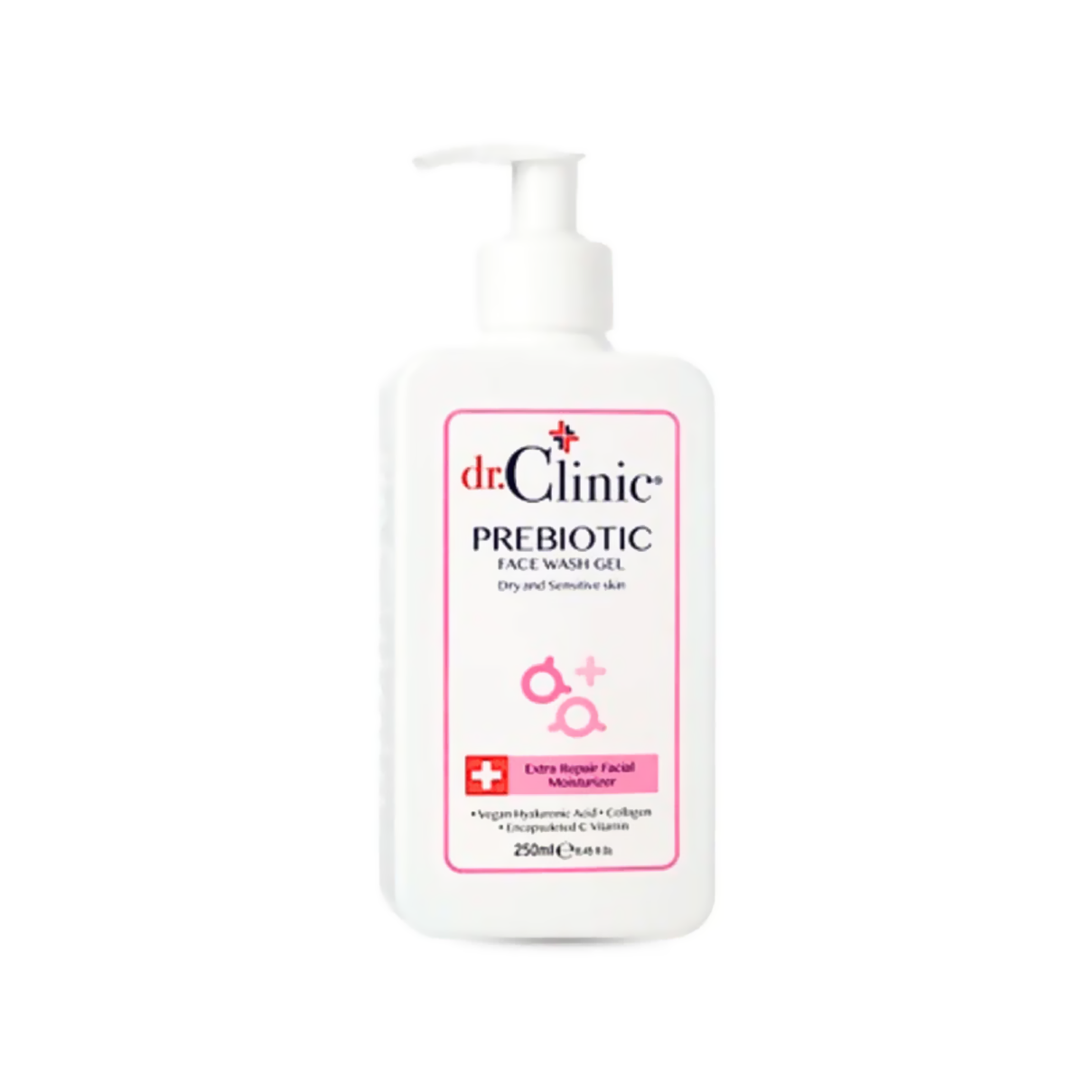 Dr. Clinic - Prebiotic Face Wash Gel For Dry & Sensitive Skin د.كلينك | دكتور كلينيك غسول جل للوجه بريبيوتيك للبشرة الجافة والحساسة - وردي