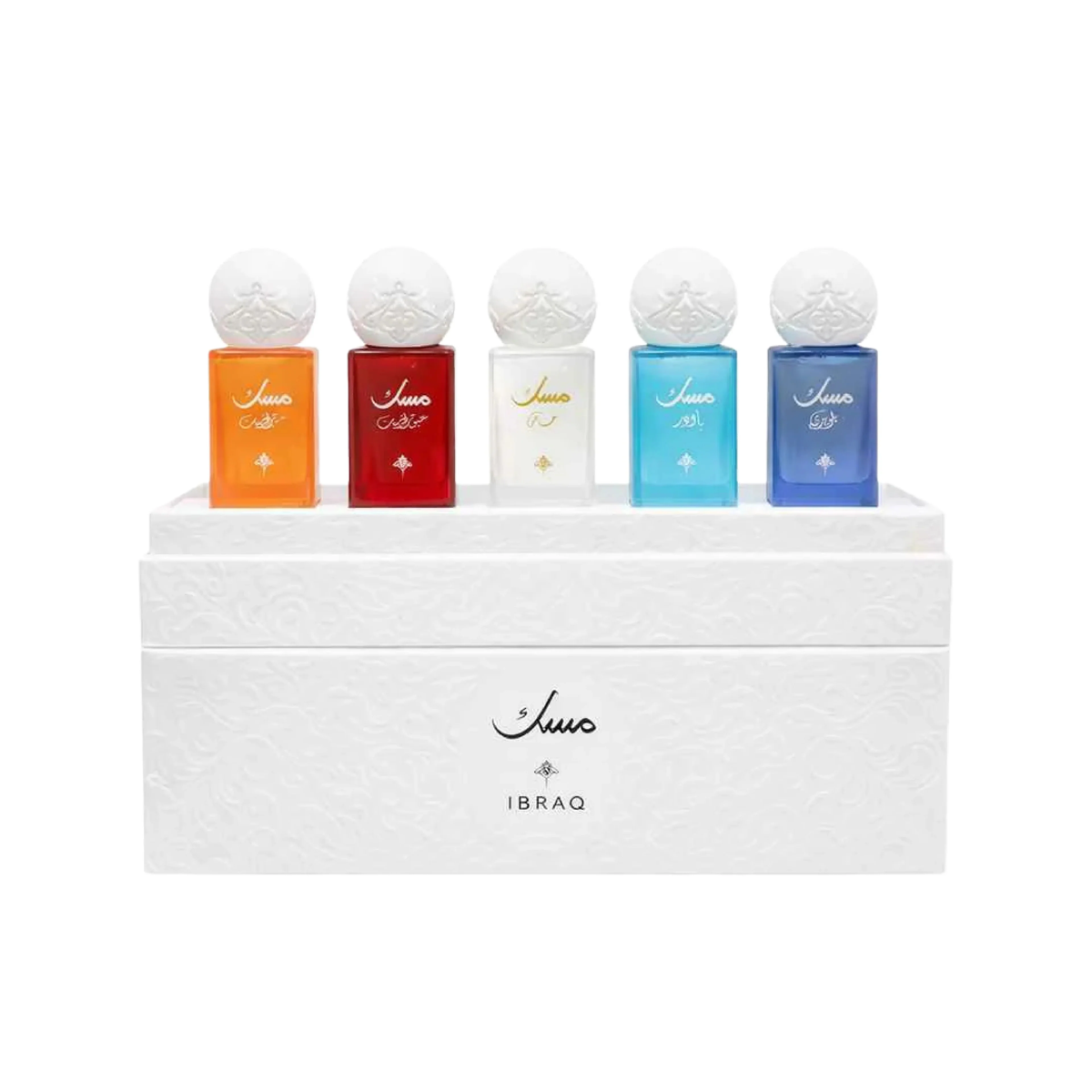 Ibraq Musk Oils Set – 5 × 6 ml مجموعة دهن المسك من ابراهيم القرشي (للجنسين)