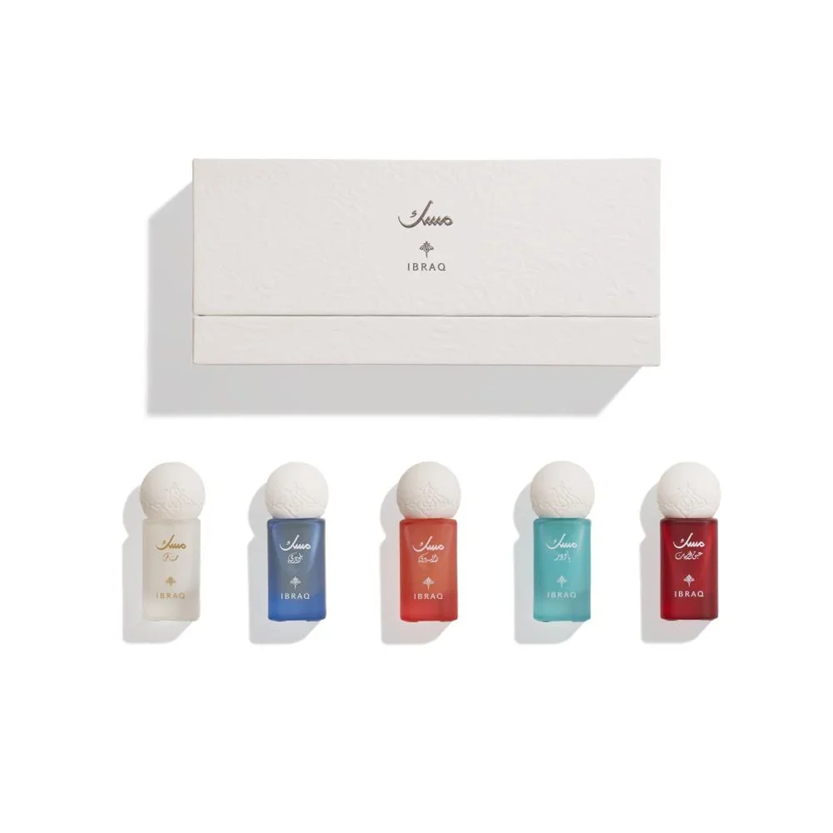 Ibraq Musk Oils Set – 5 × 6 ml مجموعة دهن المسك من ابراهيم القرشي (للجنسين)