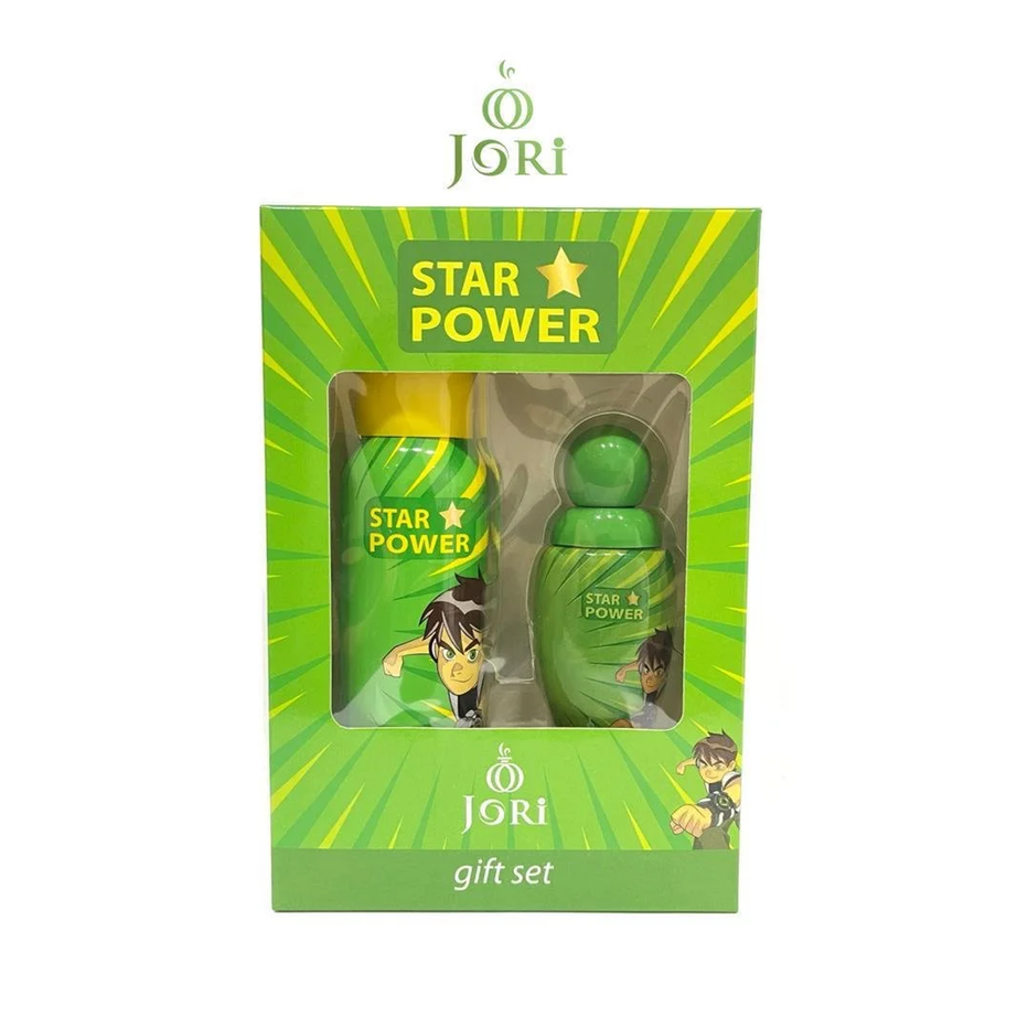 Jori STAR POWER Green Gift Set طقم هدايا أطفال الأخضر (بودي سبري+عطر)