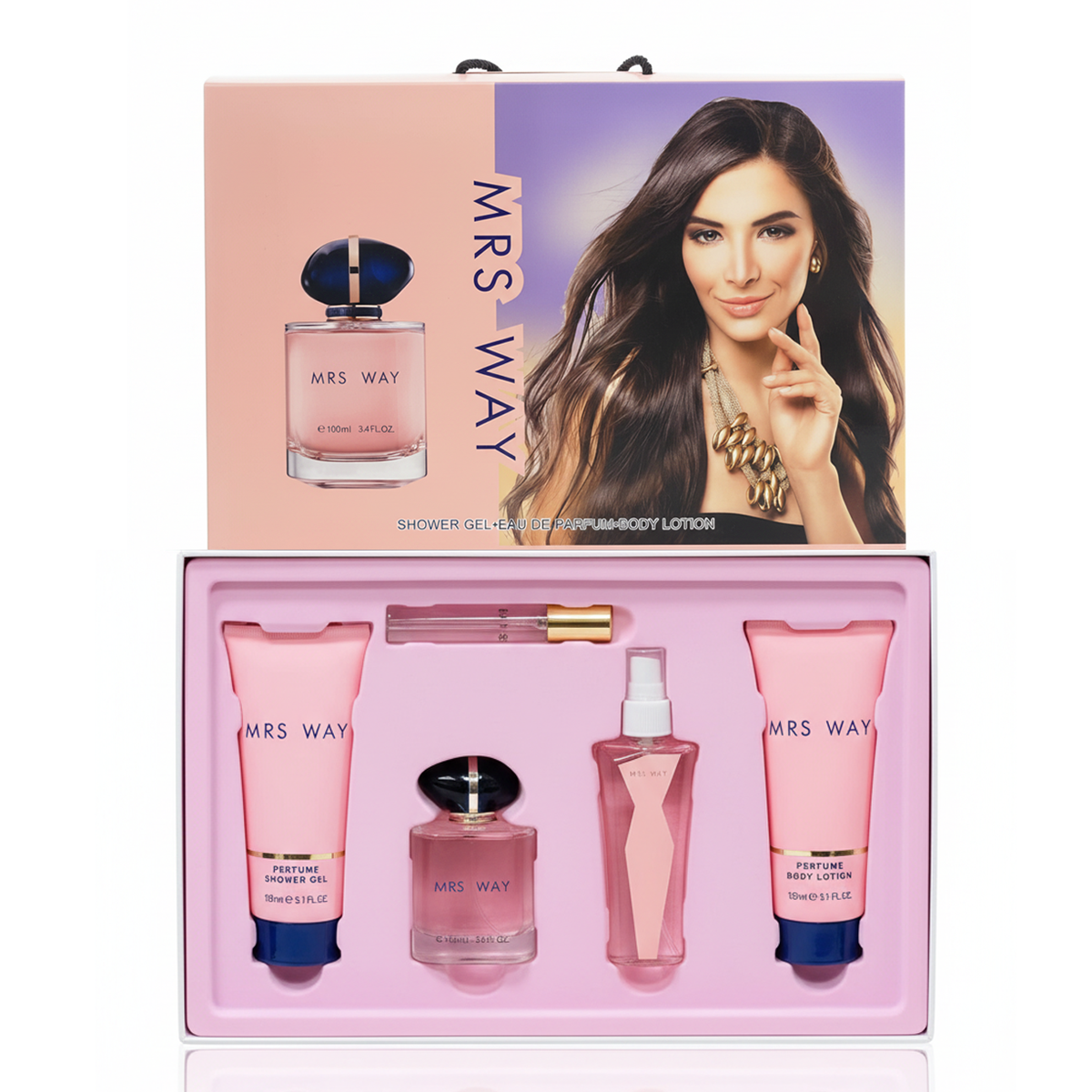 بكج ماي وي (عطر+شاور جل+بودي لوشن+عطر للجسم) MRS WAY SET