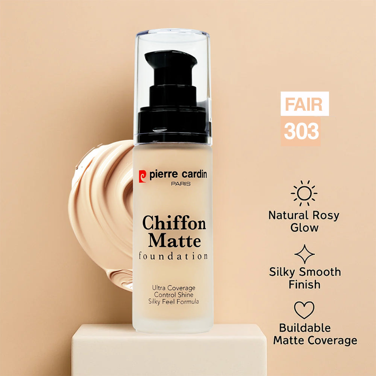 PIERRE CARDIN - Chiffon Matte Foundation 303 FAIR فاونديشن - كريم أساس سائل من بيير كاردان