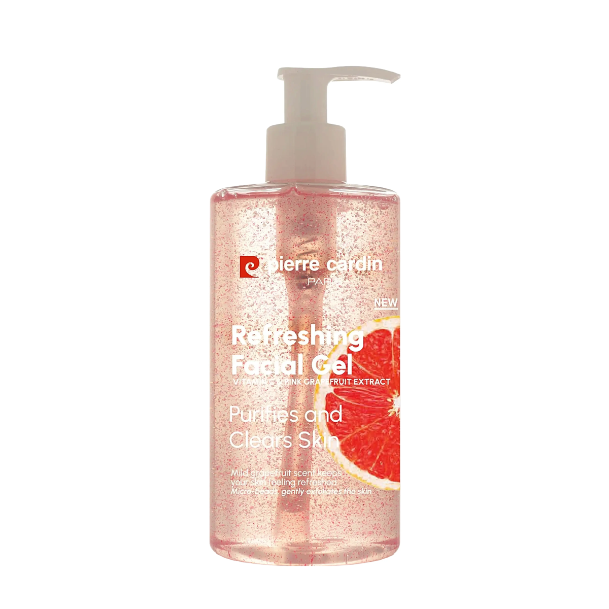 PIERRE CARDIN - REFRESHING FACIAL GEL غسول للبشرة مع فيتامين سي والجريب فروت الوردي (350مل)