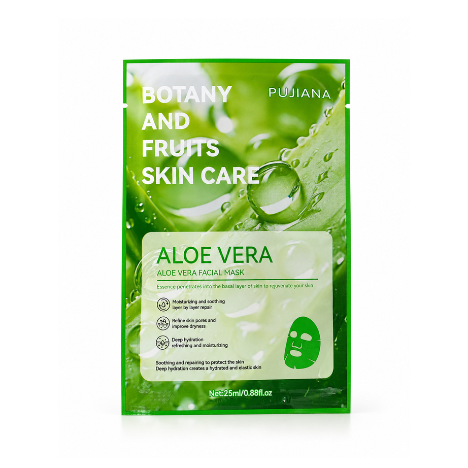 PUJIANA Aloe Vera Facial Mask ماسك الوجه - خلاصة الألوفيرا