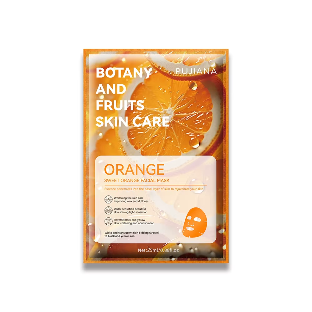 PUJIANA Orange Sweet Orange Facial Mask ماسك الوجه بالبرتقال