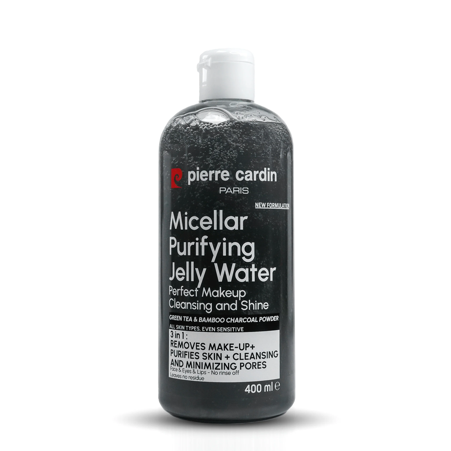 Pierre Cardin Paris Cleansing Micellar Water - Black مزيل مكياج مع الشاي الأخضر والفحم من بيير كاردان (400مل)