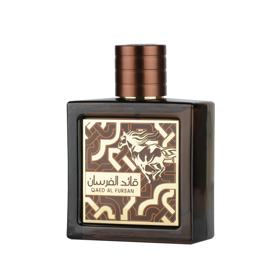 Qaed Al Fursan Untamed Lattafa قائد الفرسان انتميد البني من لطافة (90ml رجالي)