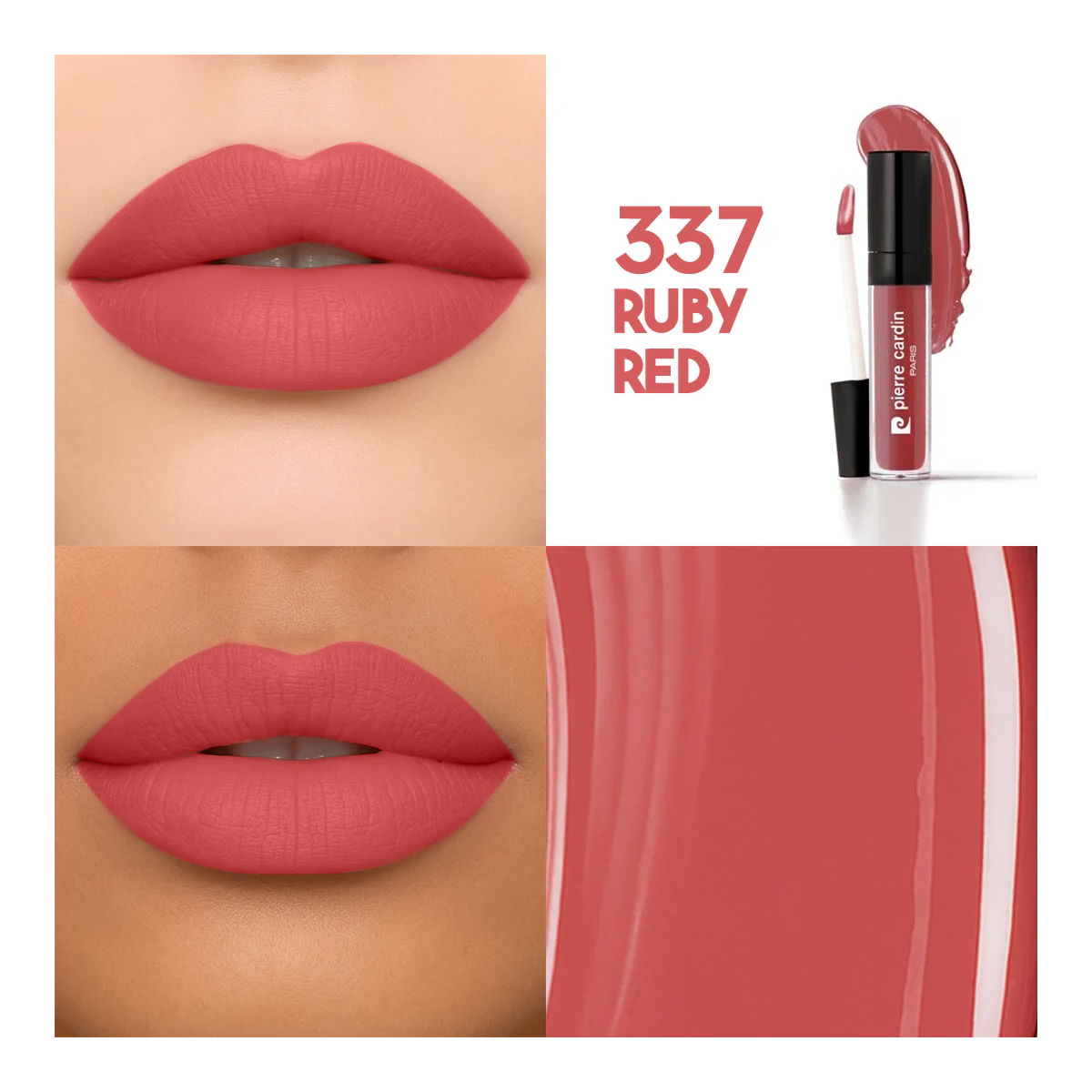 PIERRE CARDIN - Stay Long Lip Color Kiss Proof Lipstick 337 أحمر شفاه من بيير كاردان