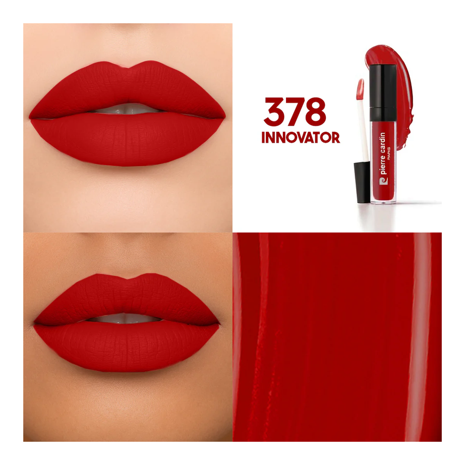 PIERRE CARDIN - Stay Long Lip Color Kiss Proof Lipstick 378 أحمر شفاه من بيير كاردان