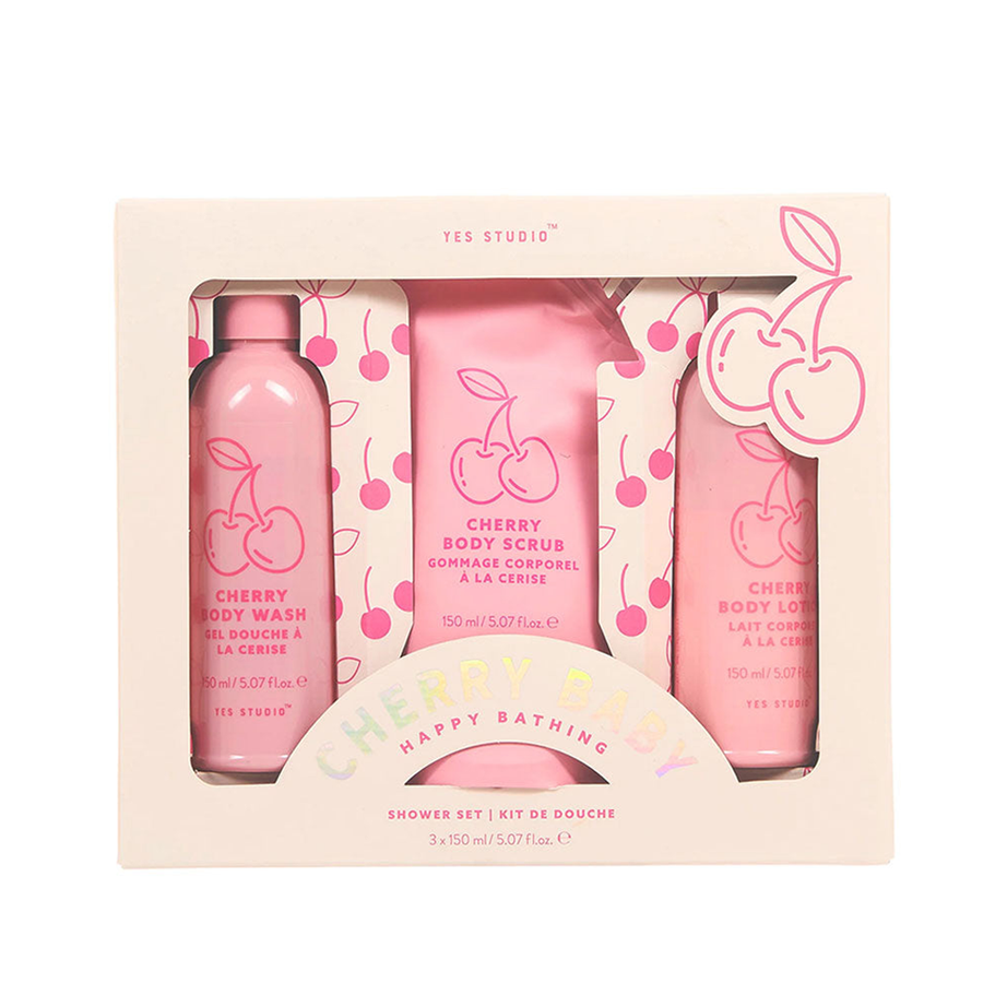 Yes Studio Cherry Baby Shower Set مجموعة العناية 3 قطع