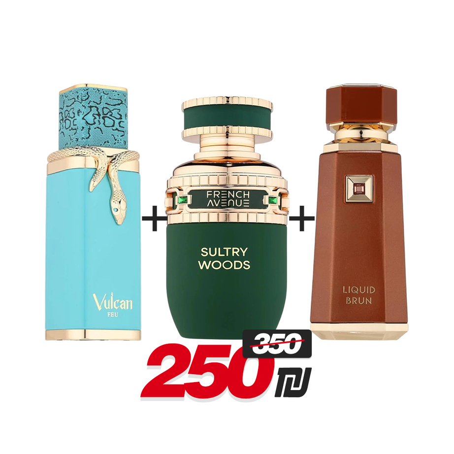 Liquid Brun + Sultry Woods + Vulcan Feu (3 عطور)