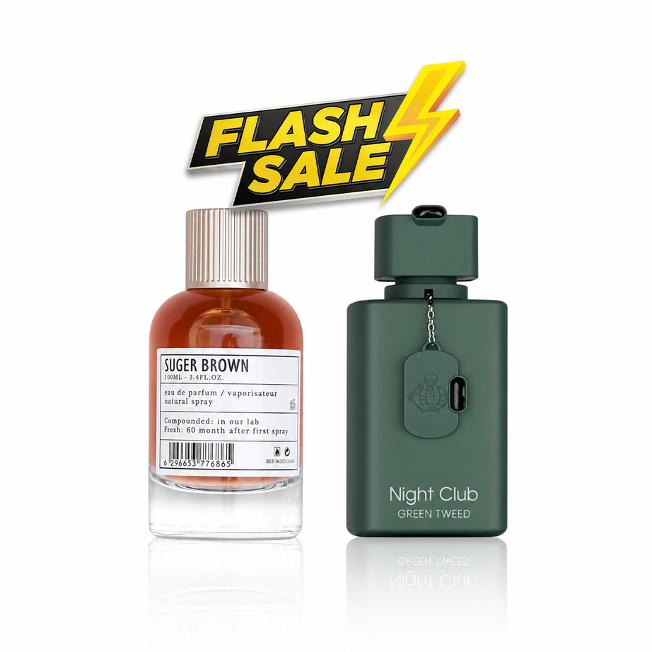 فلاش سيل عطرين (Night Club Green + Aro-Fac Suger Brown)