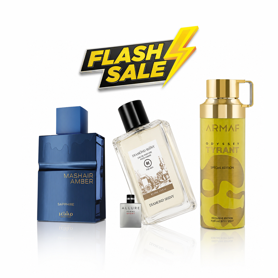 فلاش سيل عطرين + مزيل عرق (MASHAIR AMBER SAPPHIRE + DIAMOND SHINY 01)